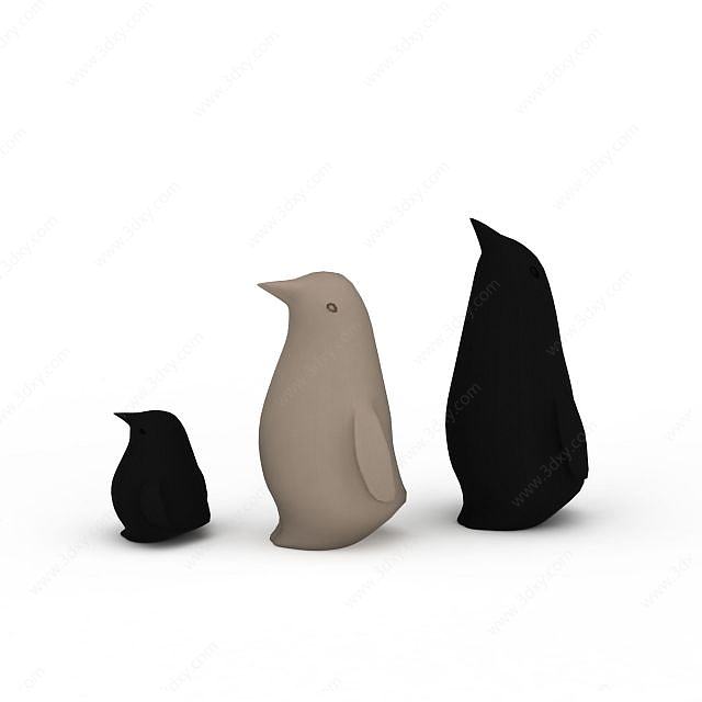 企鹅工艺品摆件3D模型