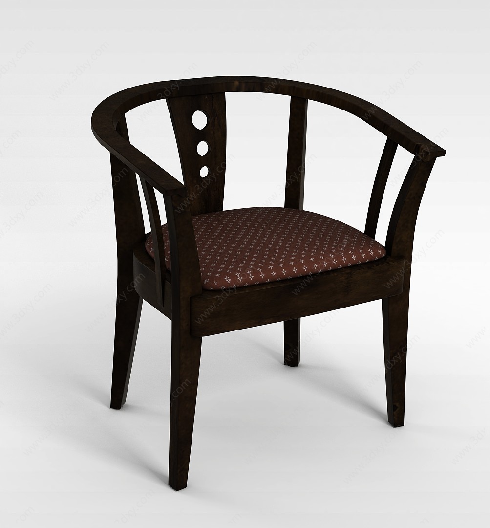 复古实木椅子3D模型