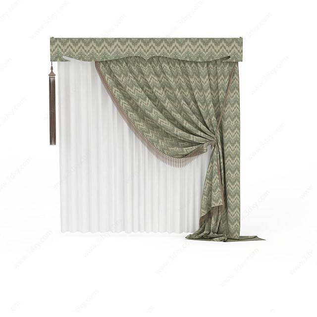 卧室经典窗帘3D模型