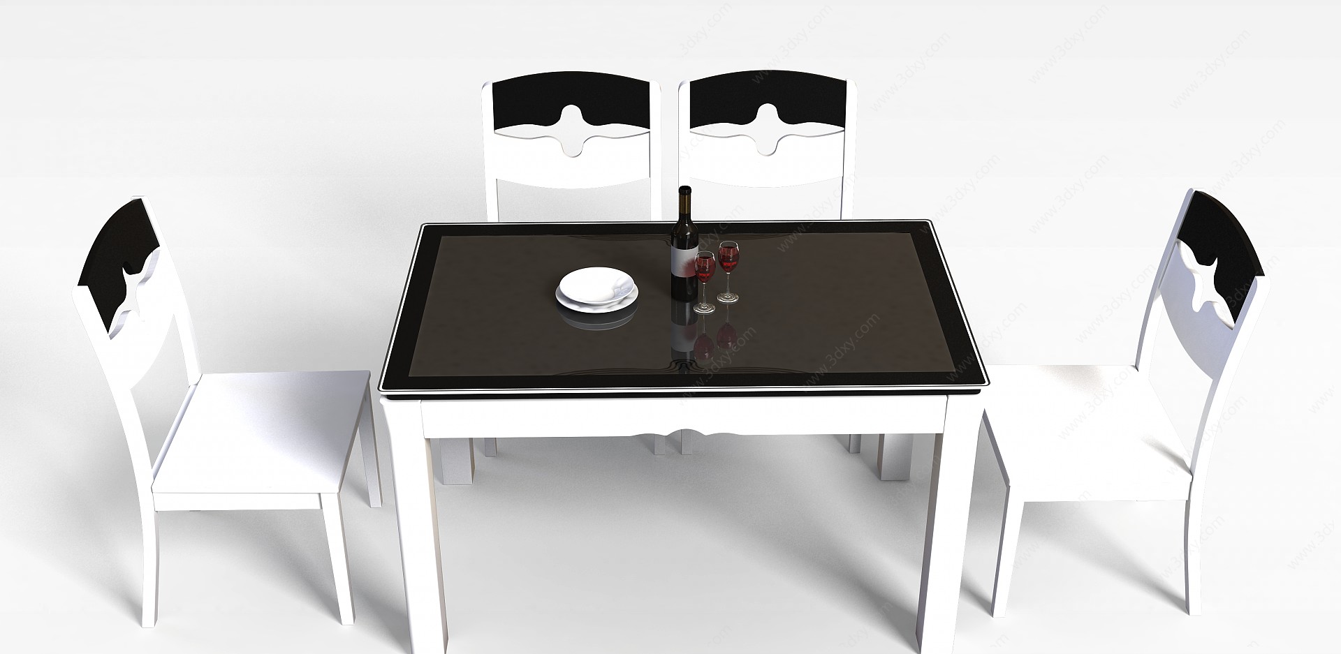 客厅餐桌组合3D模型