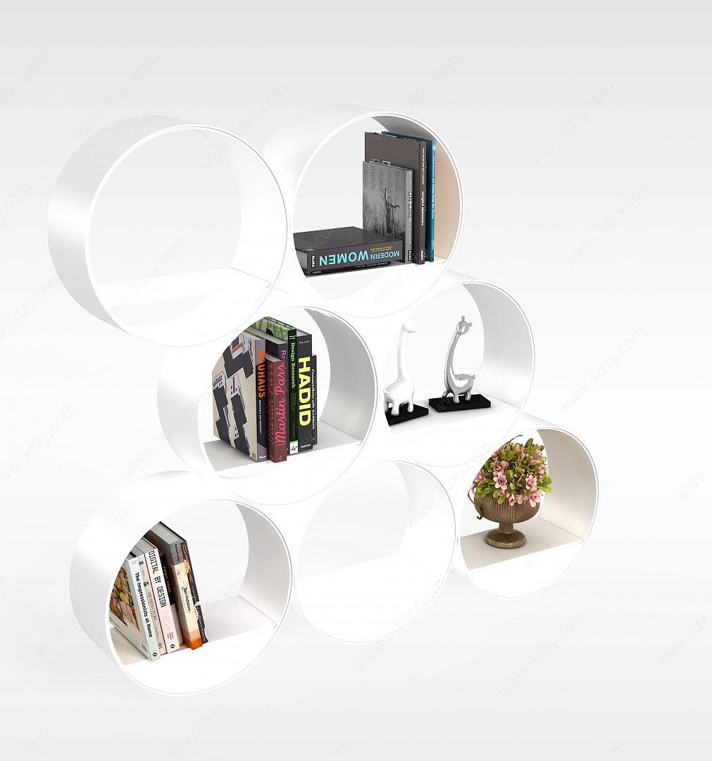 书房书架3D模型