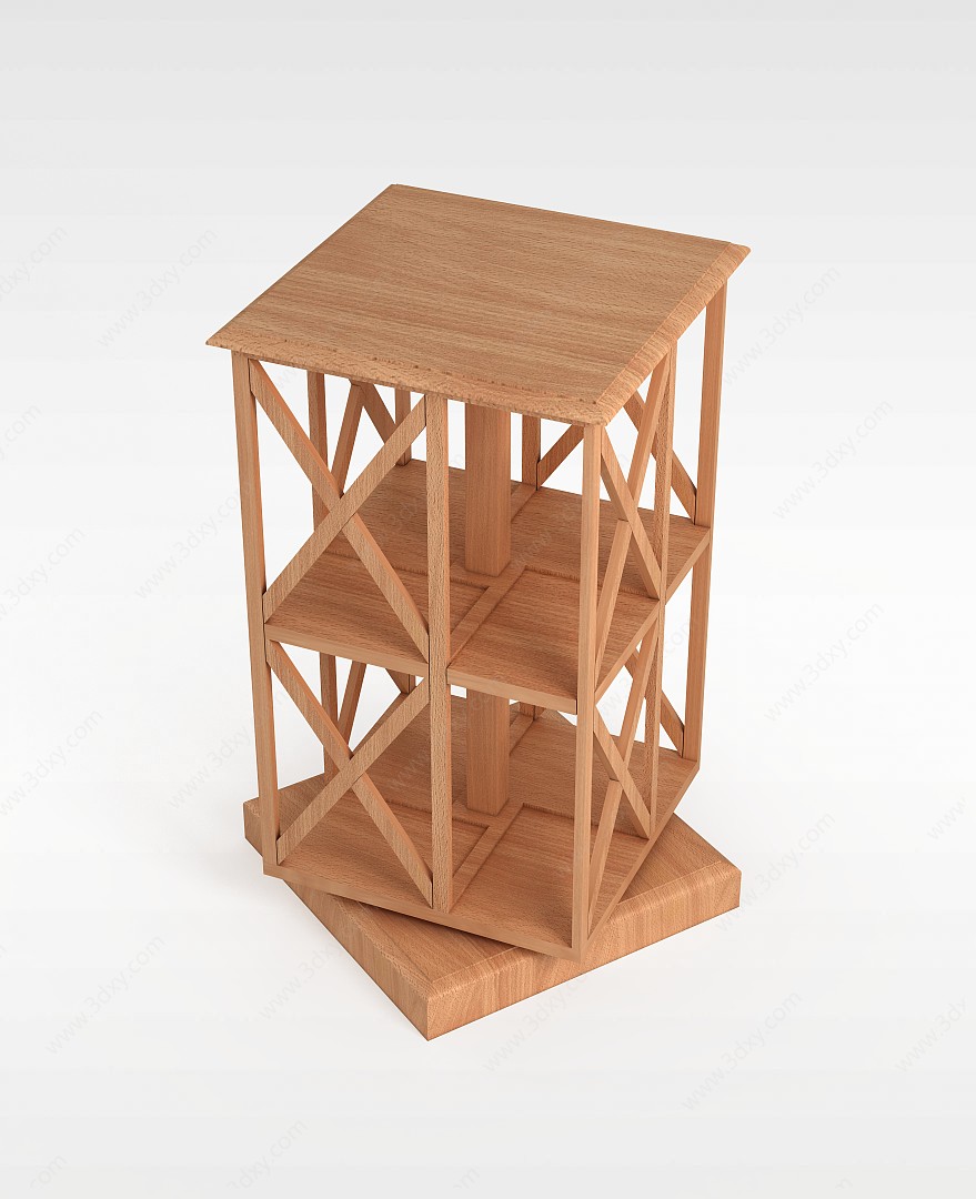 实木置物架3D模型