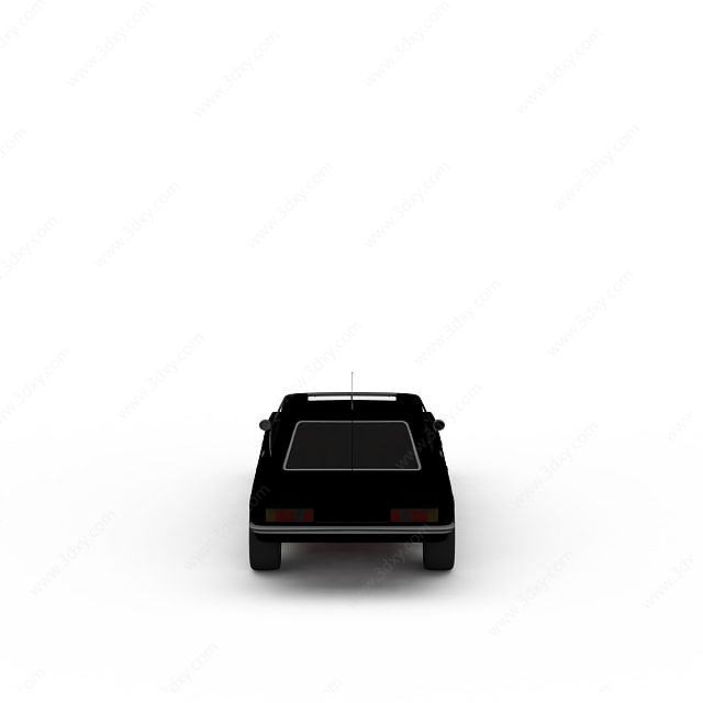 黑色普桑车3D模型