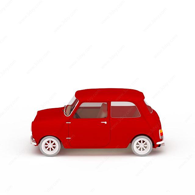 红色迷你汽车3D模型