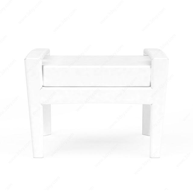 白色凳子3D模型