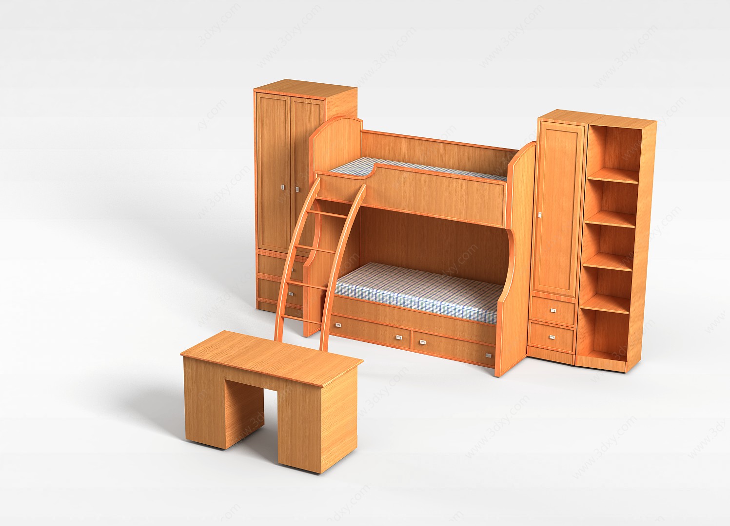 宿舍双层床3D模型