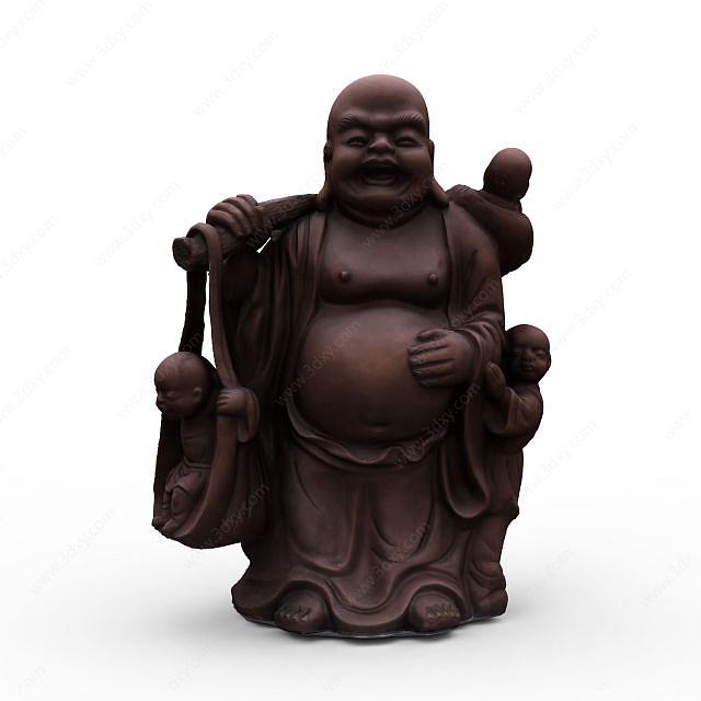 弥勒佛铜像3D模型