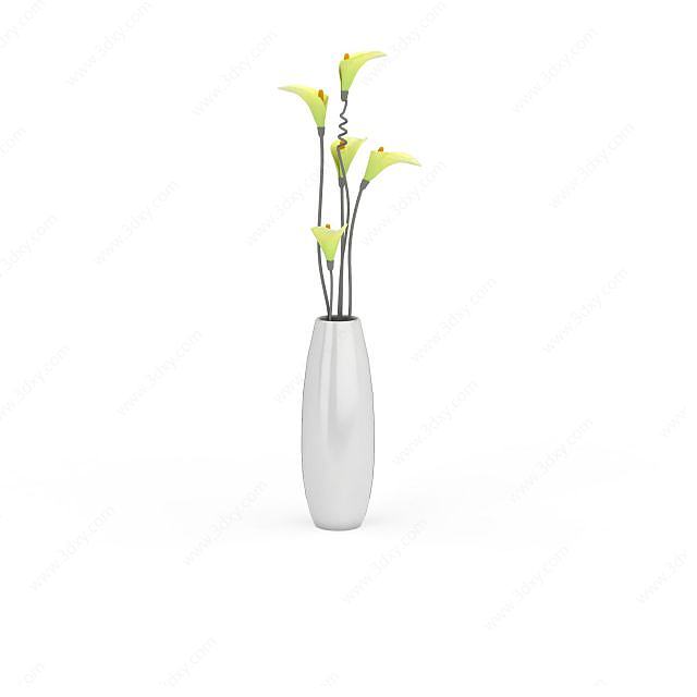 白瓷花瓶3D模型