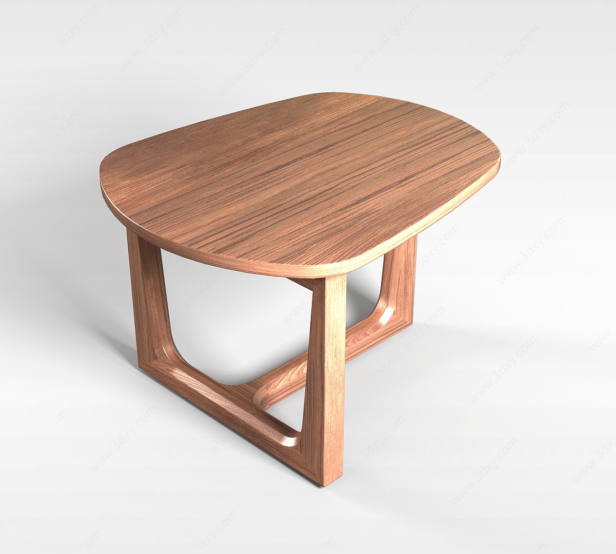 现代实木三脚桌3D模型