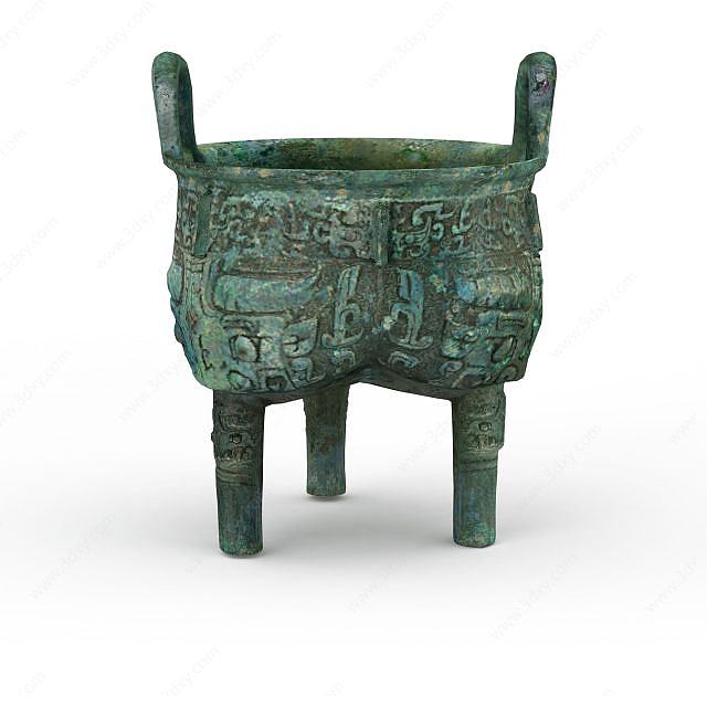 古代铜鼎3D模型