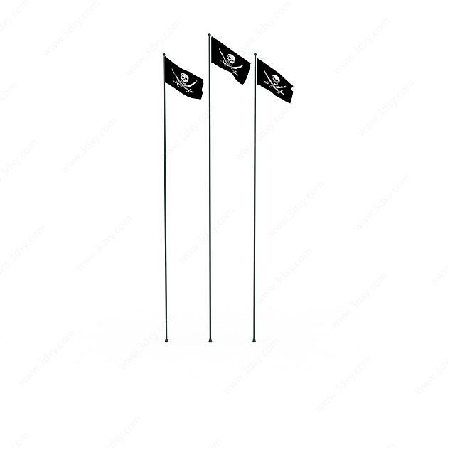 装饰旗帜3D模型
