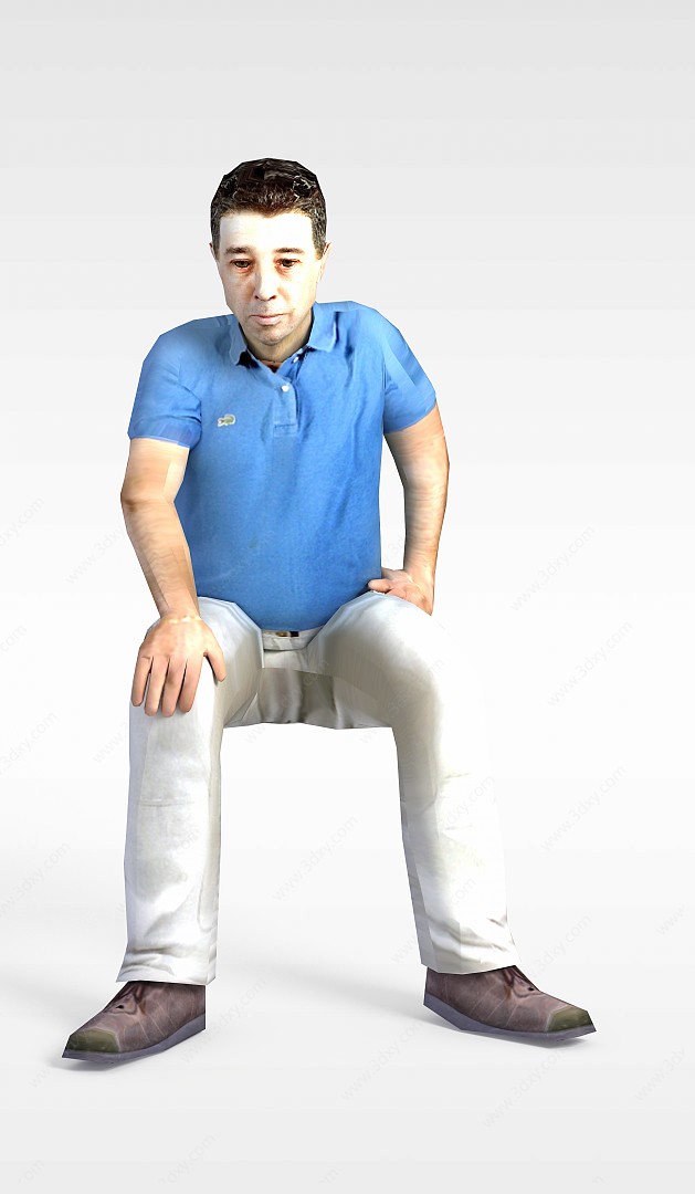 坐姿男士3D模型
