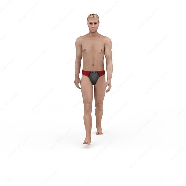 泳装男人3D模型