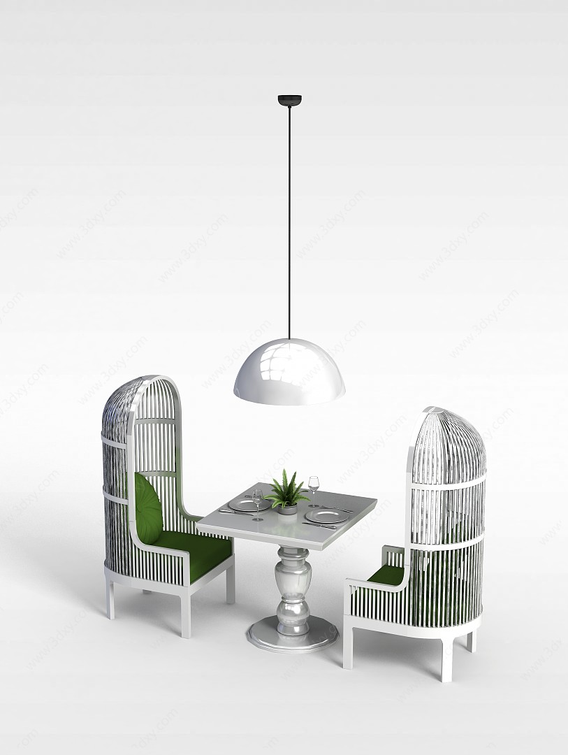 休闲餐厅椅子3D模型