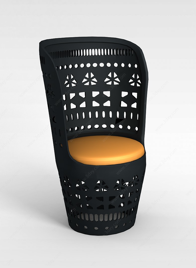 镂空铁艺椅子3D模型