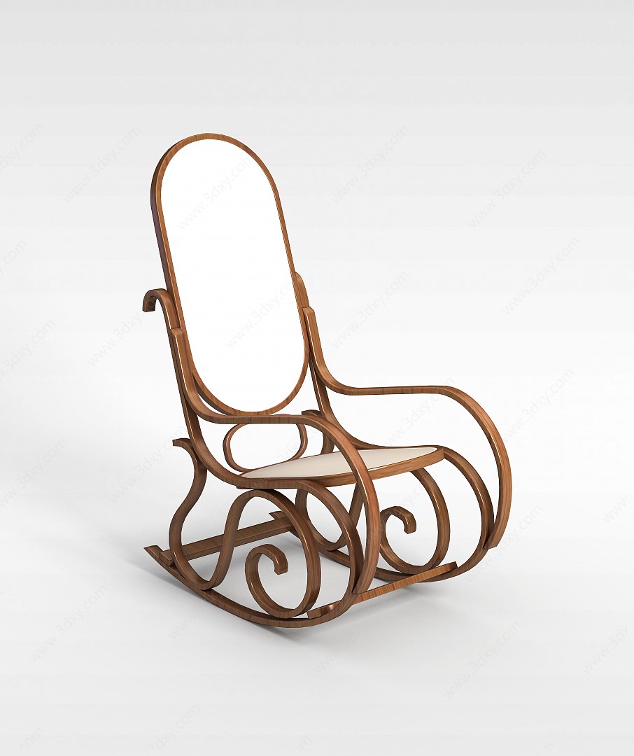现代扶手摇椅3D模型