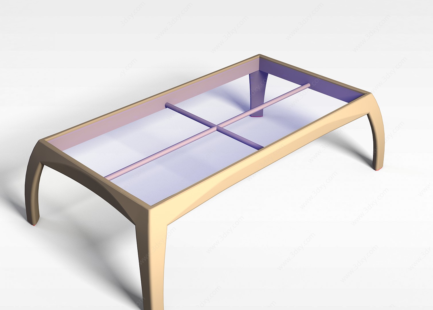 时尚紫色钢化玻璃桌3D模型