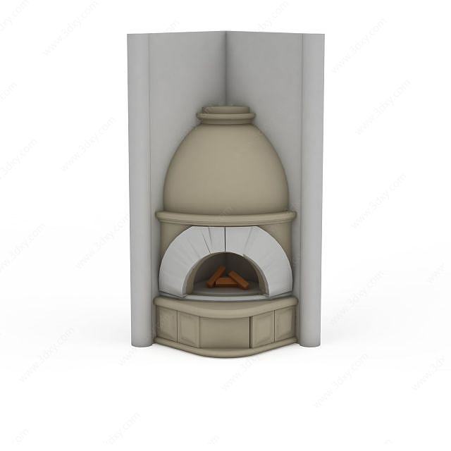 罗马风格壁炉3D模型