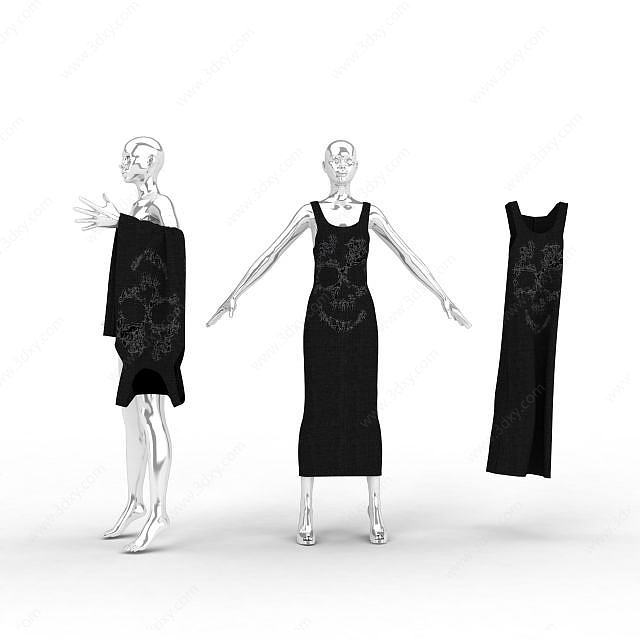 女装模特架3D模型