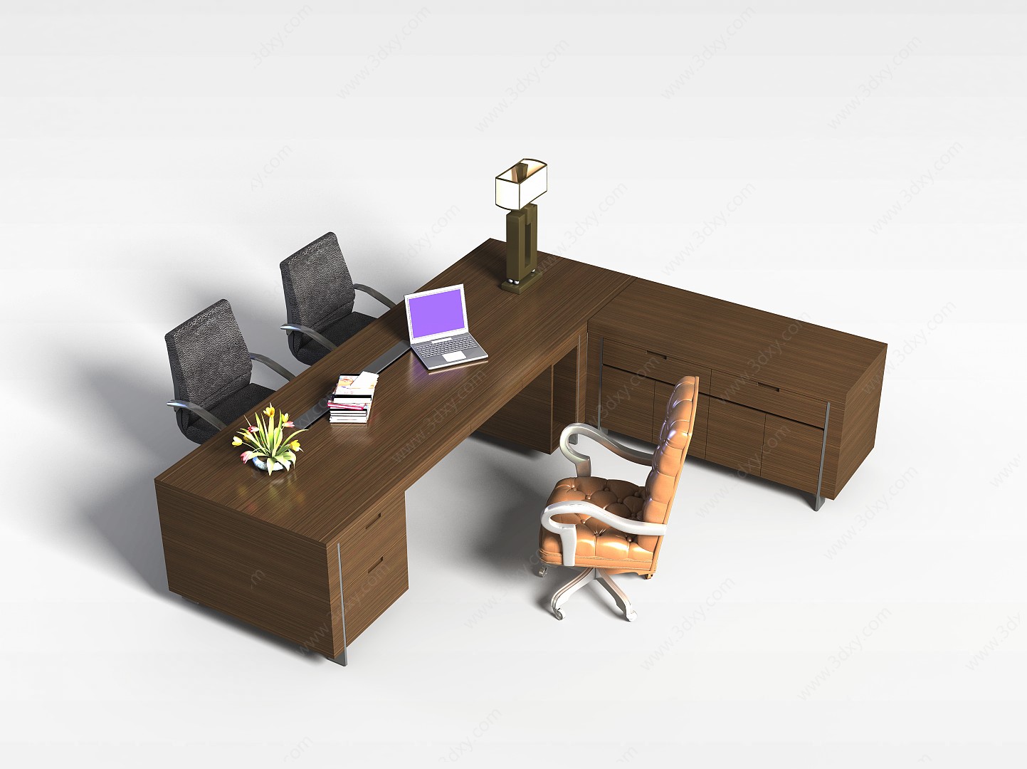 办公室办公桌3D模型