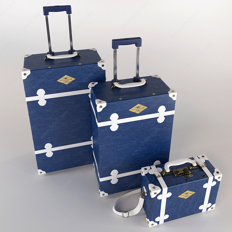 行李箱组合3D模型