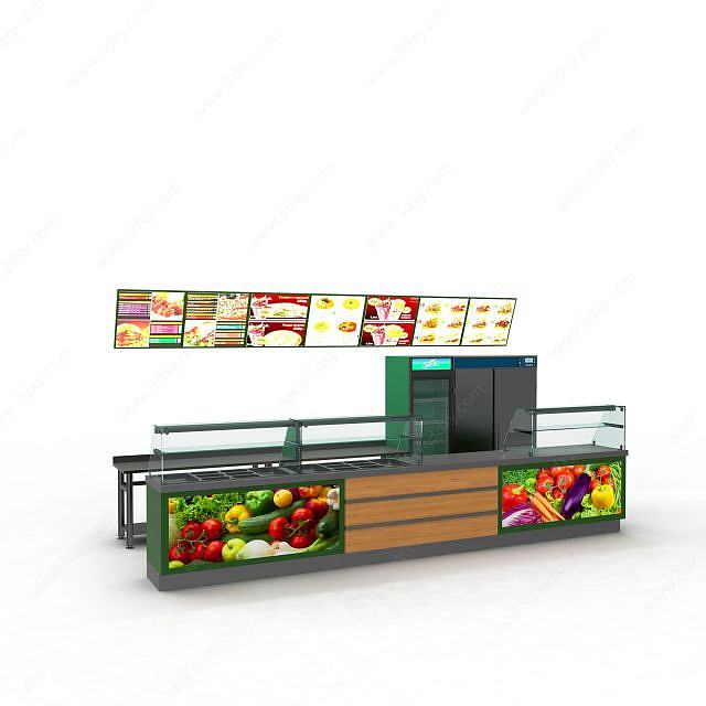 快餐店柜台3D模型