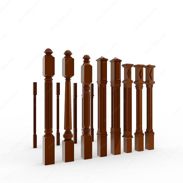 各种样式栏杆3D模型