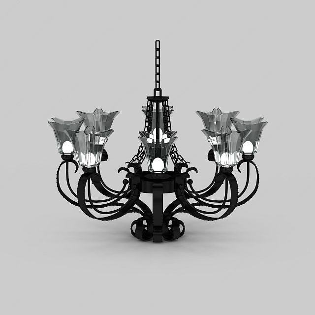 欧式水晶吊灯3D模型