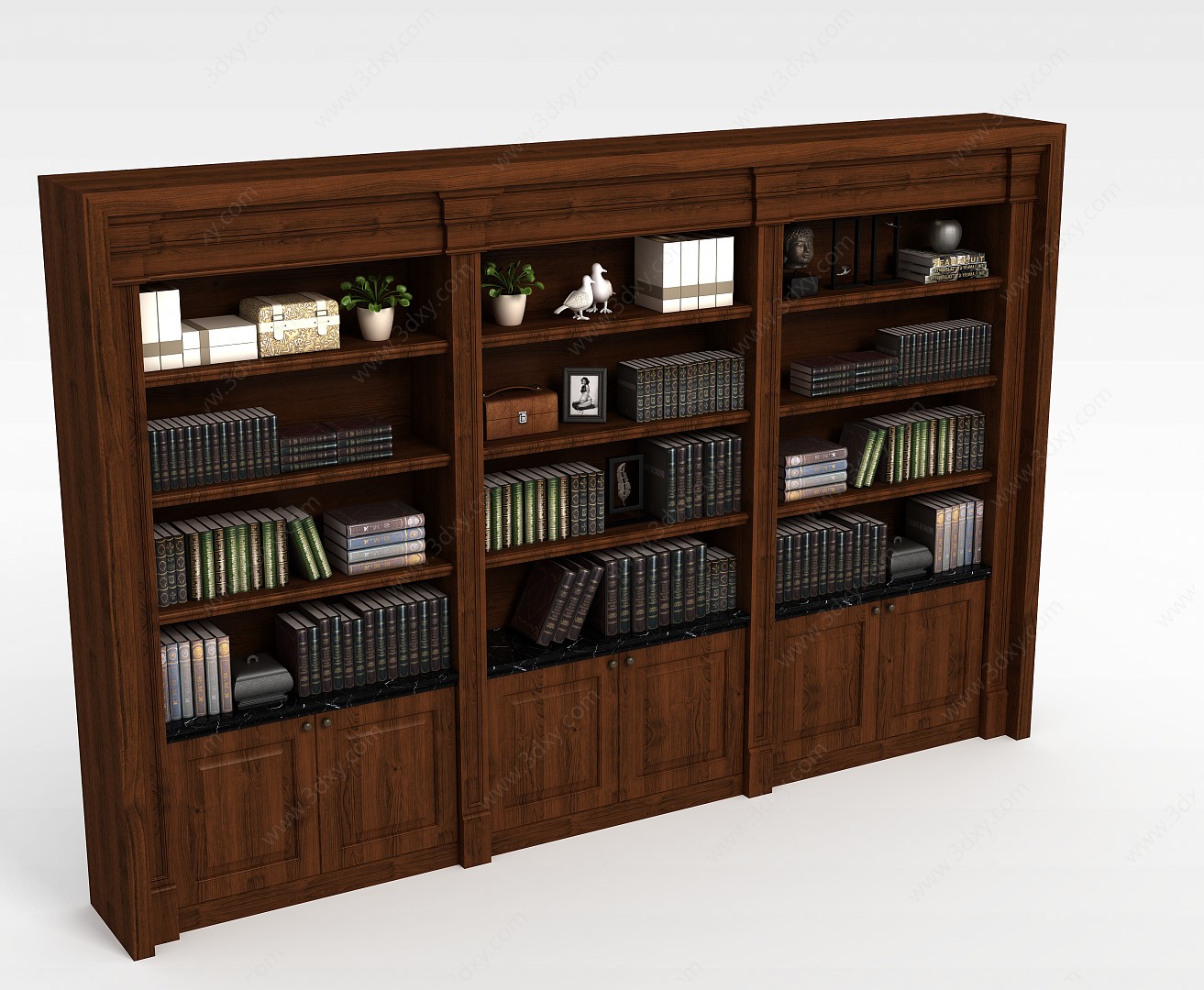实木书柜3D模型