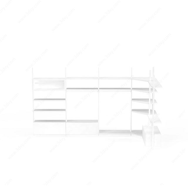 白色储物架3D模型