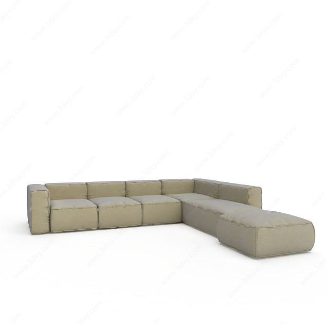 现代客厅组合沙发3D模型