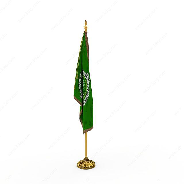 阿拉伯国家联盟旗帜3D模型