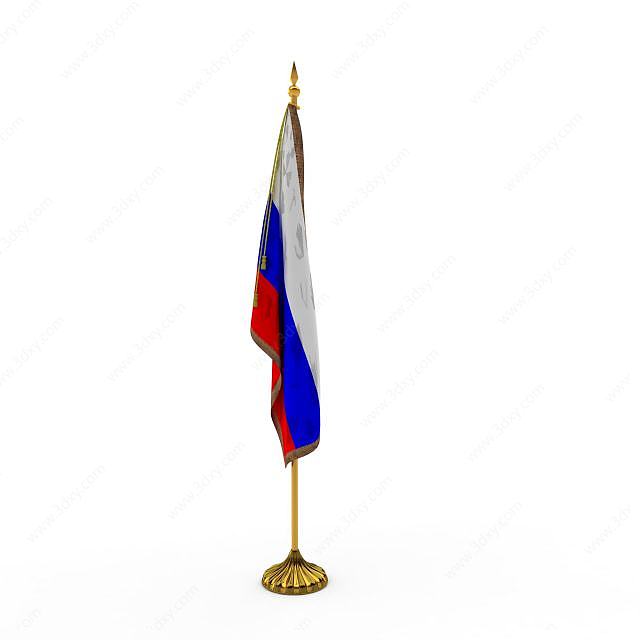 俄罗斯旗帜3D模型