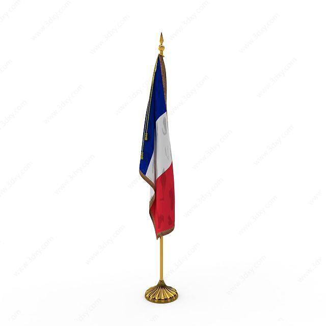 法国国旗摆件3D模型
