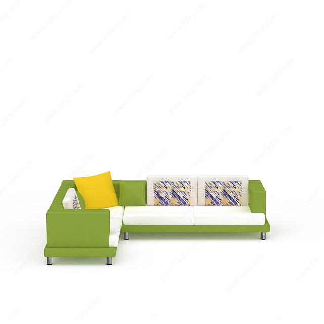 绿色小清新沙发3D模型