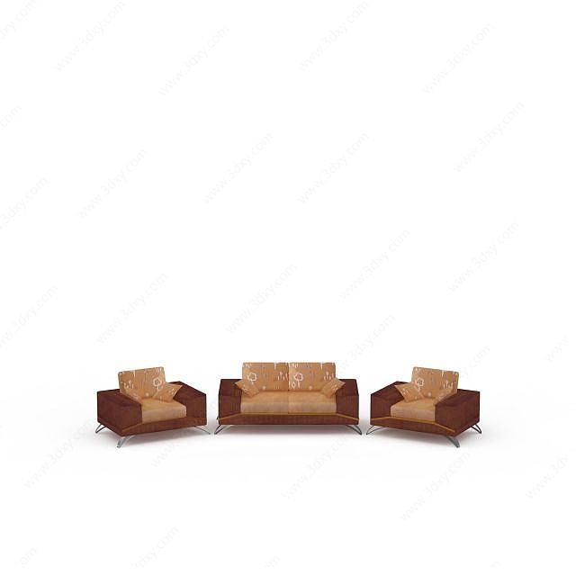 单双人沙发组合3D模型