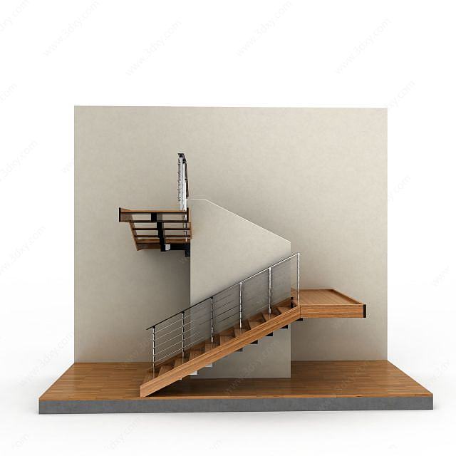 实木楼梯3D模型