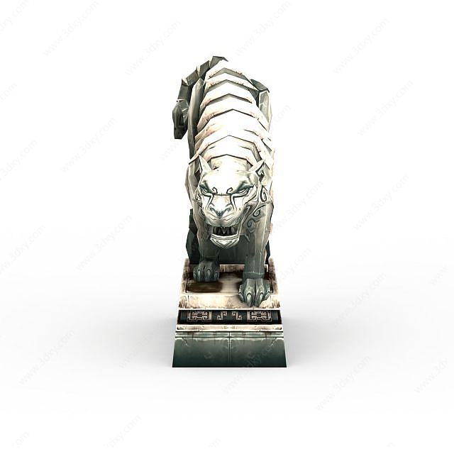 老虎雕塑3D模型