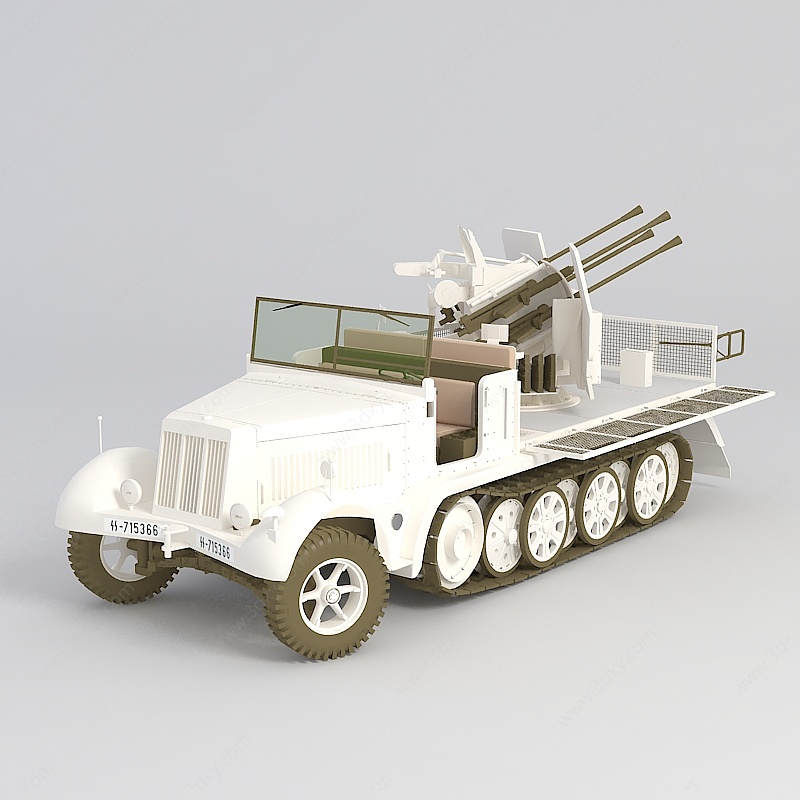车载防空炮3D模型