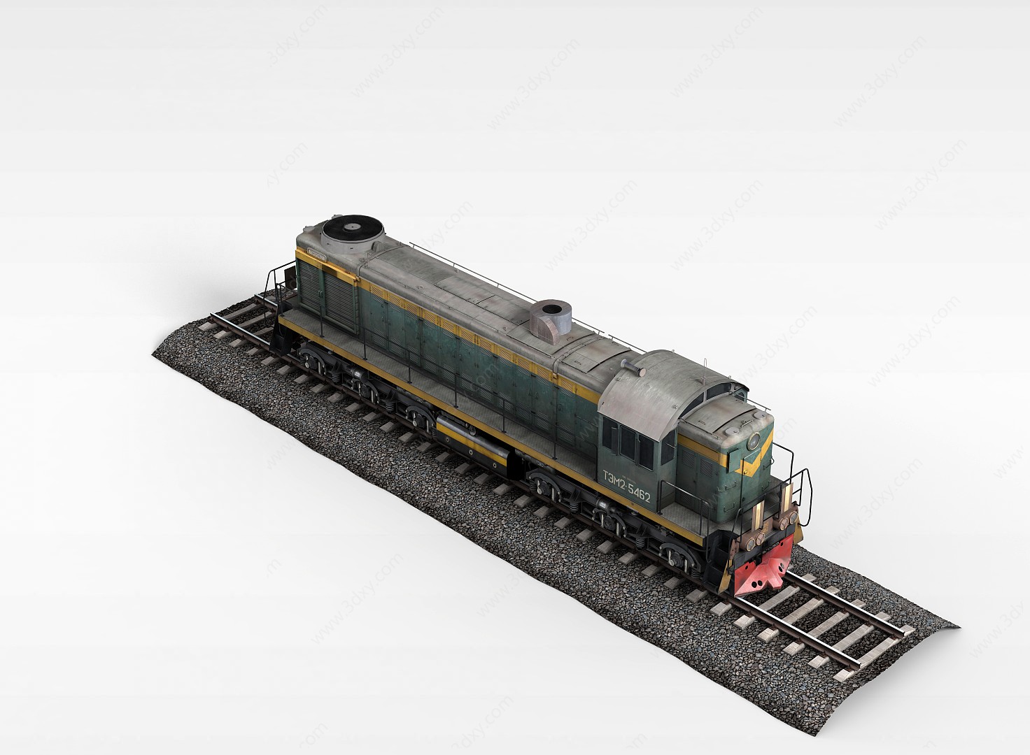 绿皮火车3D模型