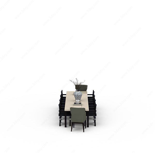 现代简约风格桌椅3D模型