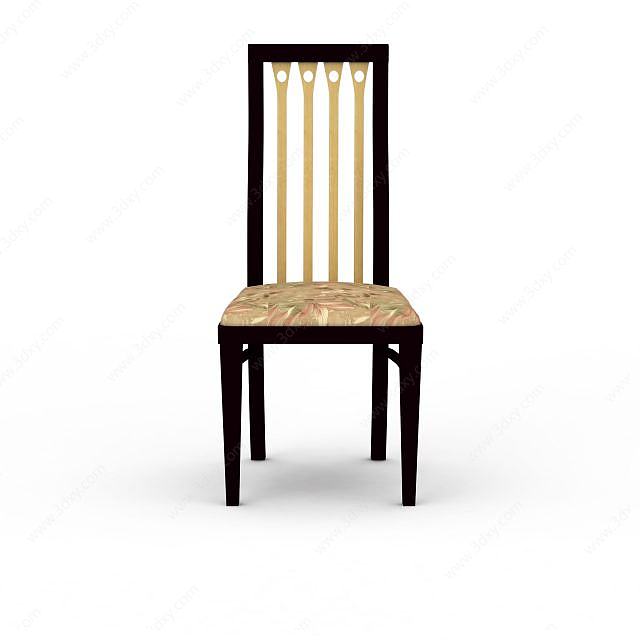 现代实木椅子3D模型