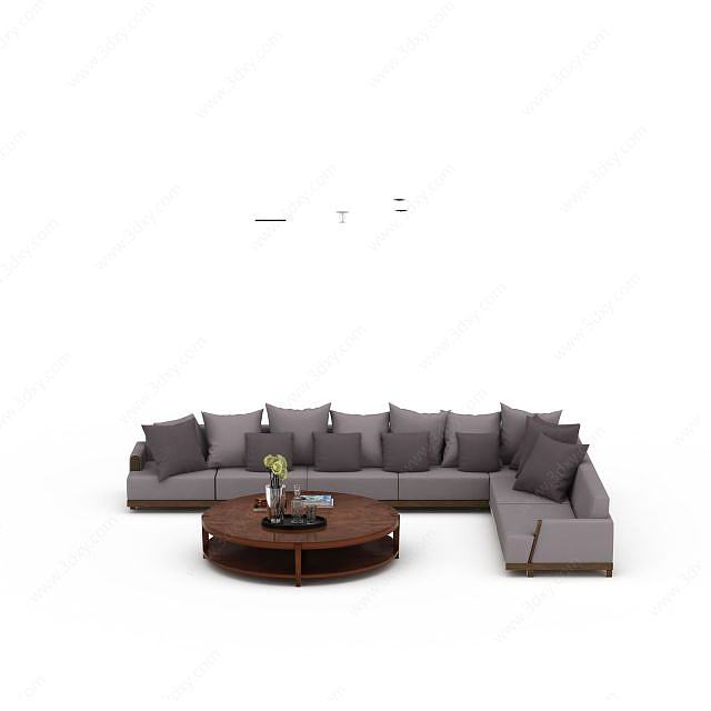 客厅转角沙发3D模型