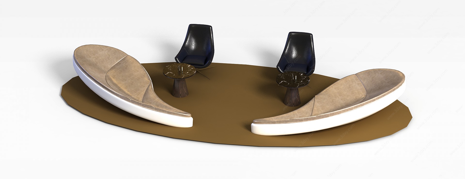 异形长椅组合3D模型