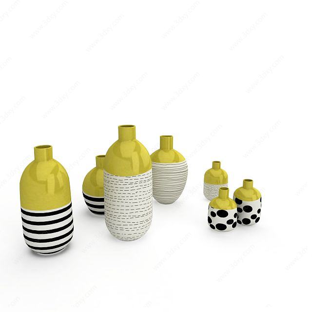 现代装饰瓶摆件3D模型