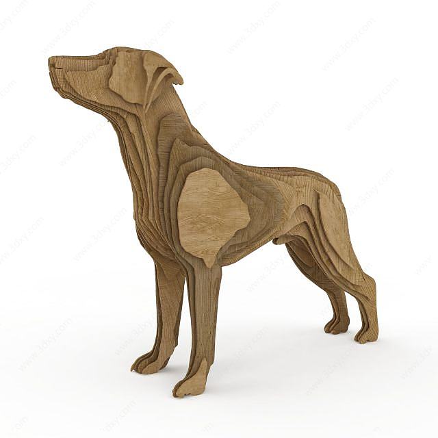 狗造型雕塑3D模型