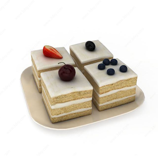 多层奶油蛋糕3D模型