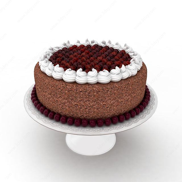 巧克力生日蛋糕3D模型