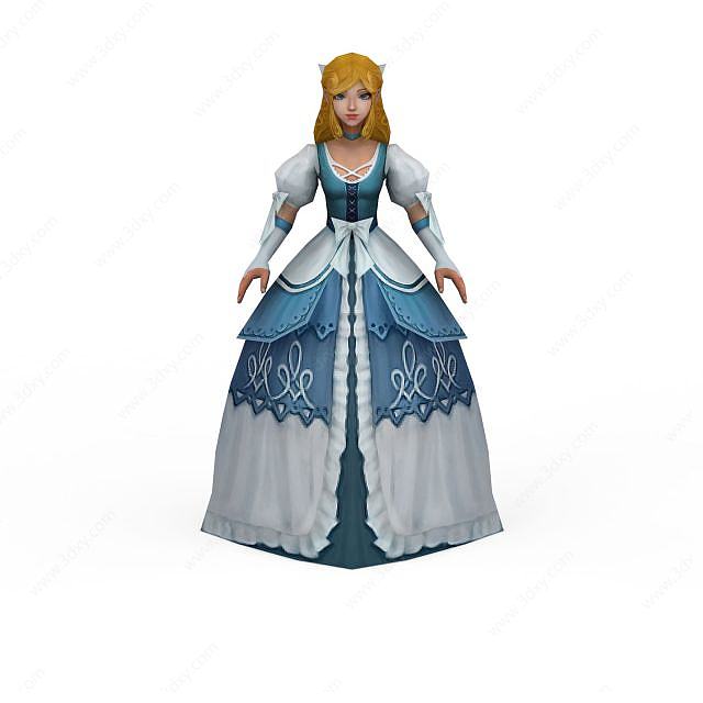 游戏角色公主3D模型