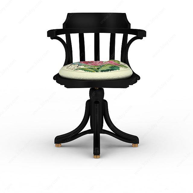现代中式转椅3D模型